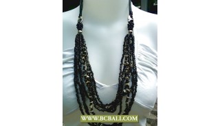 Bcbali Black Beading Layered Necklaces